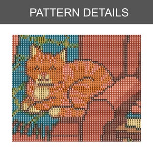 May include: A square diamond painting pattern guide featuring a grid of letters and numbers. The design depicts a fox in orange and brown tones against a dark blue background. The text "PATTERN DETAILS" is printed in white at the top of the image.