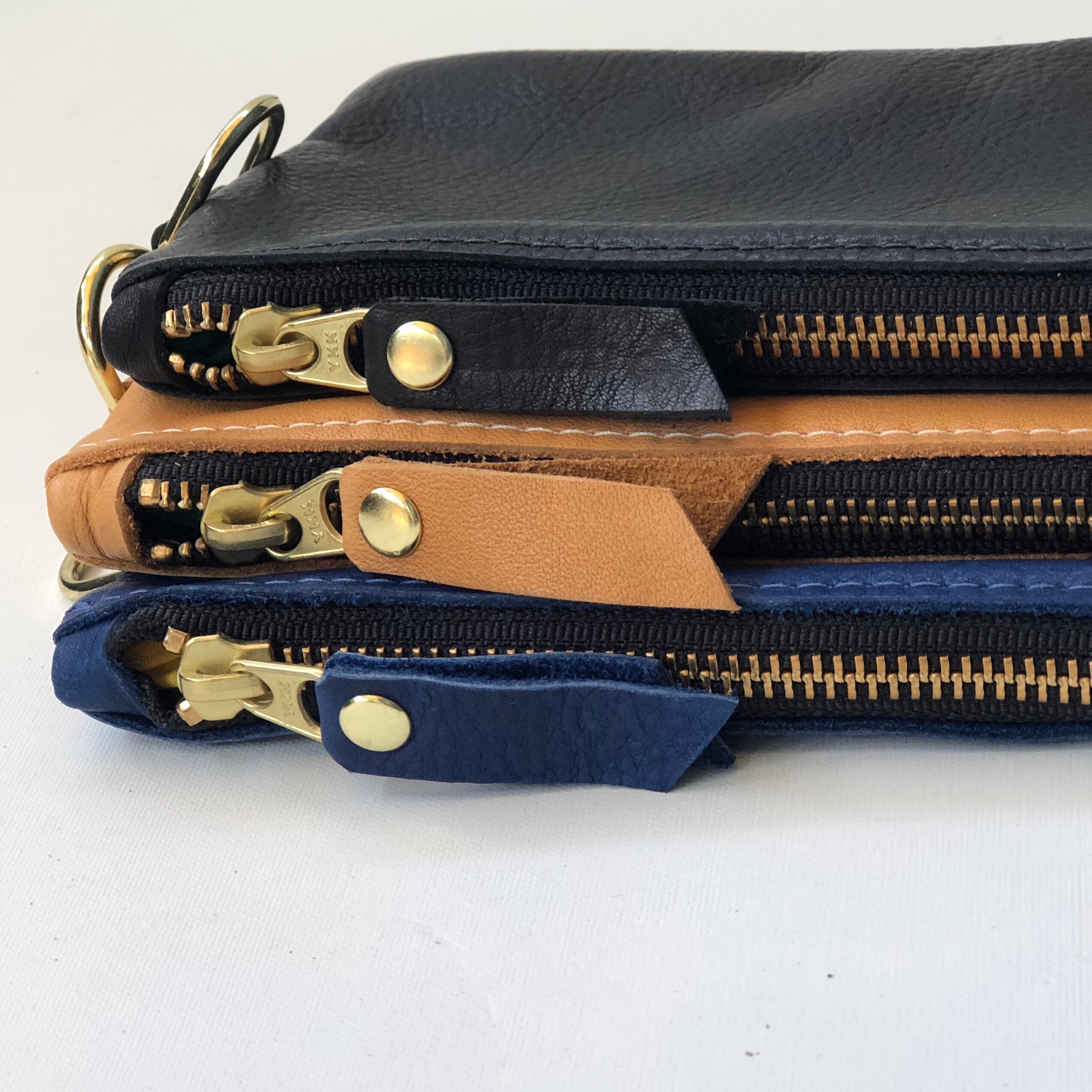 ZIP POUCH | black leather zippered pouch, custom leather pouch, leath…