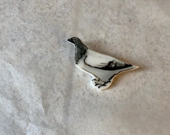 Pigeon - a porcelain brooch