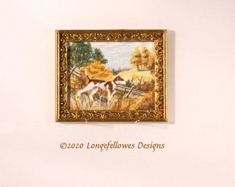 No. 42 Foxhound - Miniature Watercolour Painting in 1:12 Scale