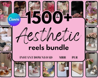 Bundel bewerkbare Instagram-rollensjablonen: esthetisch klaar voor gebruik | Digitale download met PLR- en MRR-rechten
