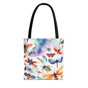 Borsa tote con simpatici insetti, borsa a tracolla con stampa di insetti, regalo per gli amanti del giardino, borsa per la spesa ecologica, accessorio per gli amanti della natura