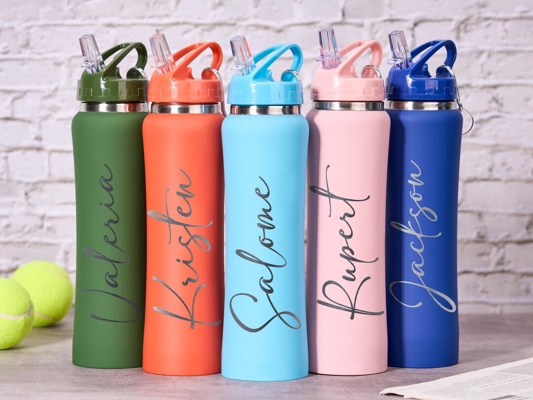 Personalized Name Water Bottle, Engraved Water Bottles With Straw ...