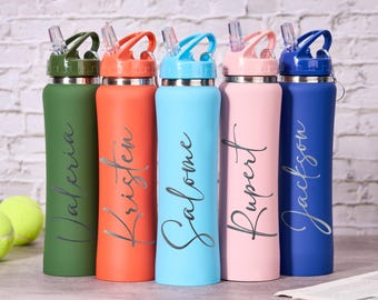 Personalized Name Water Bottle, Engraved Water Bottles With Straw, Insulated Water Bottle, Sports Water Bottle, Christmas Gift For Him/Her