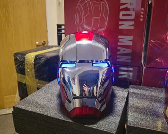 IRONMAN MK5 Helmet UPGRADED 2025 Side Lights Silver