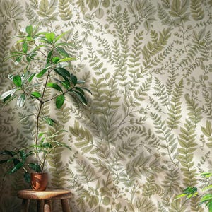 Farn botanische Tapeten-Wandbild, Schälen und Stick-Tapeten, selbstklebende Farn-Blätter Wandbild, botanisches Wandbild des Waldes