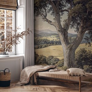 Pastoral Landscape Mural Wallpaper: Scenic Peel and Stick - Etsy