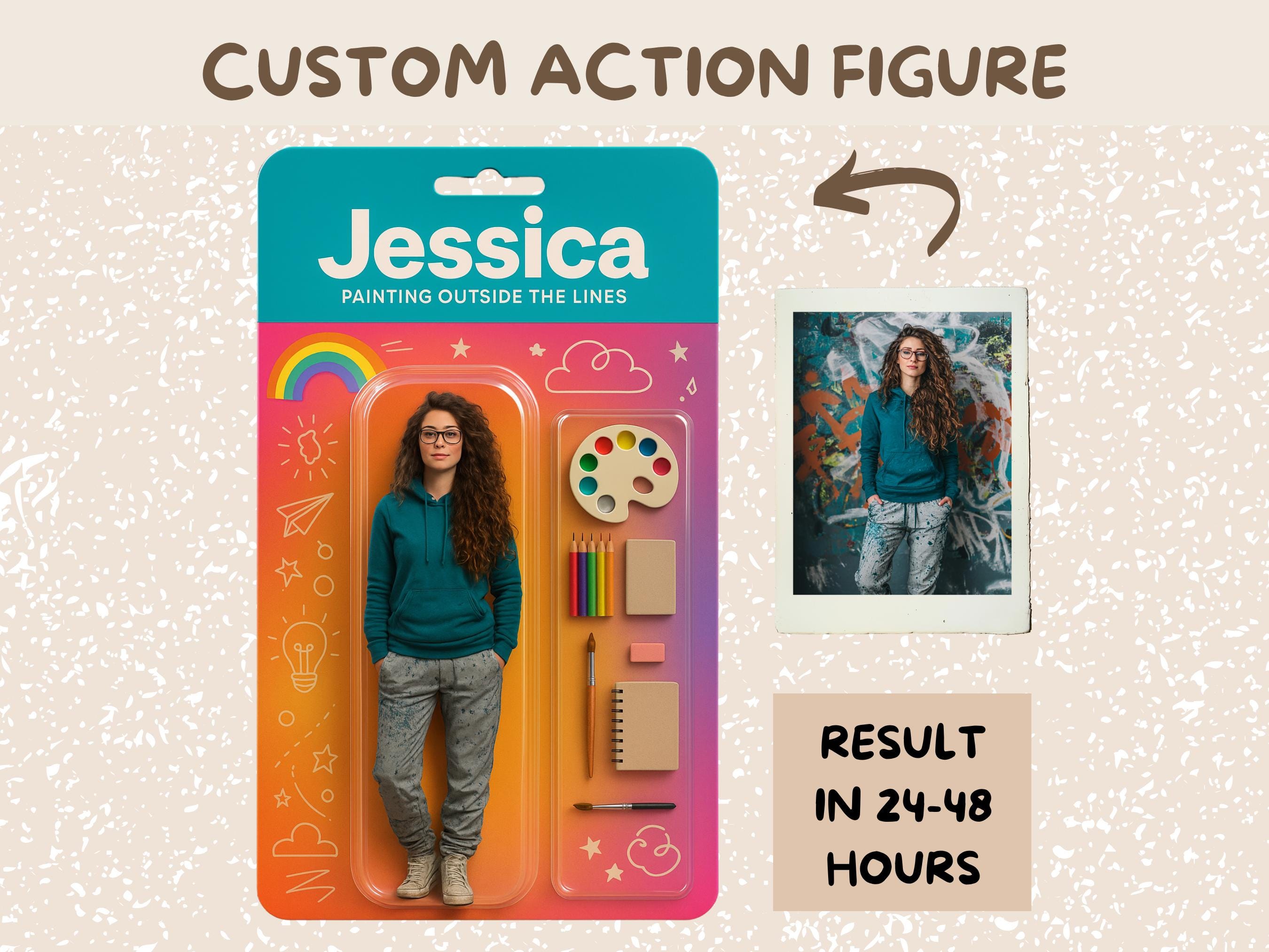 Custom Action Figure Turn Yourself Into an Action Figure Personalized Toy Box Custom Figure Photo Digital Art Toy Box Portrait Unique Gift