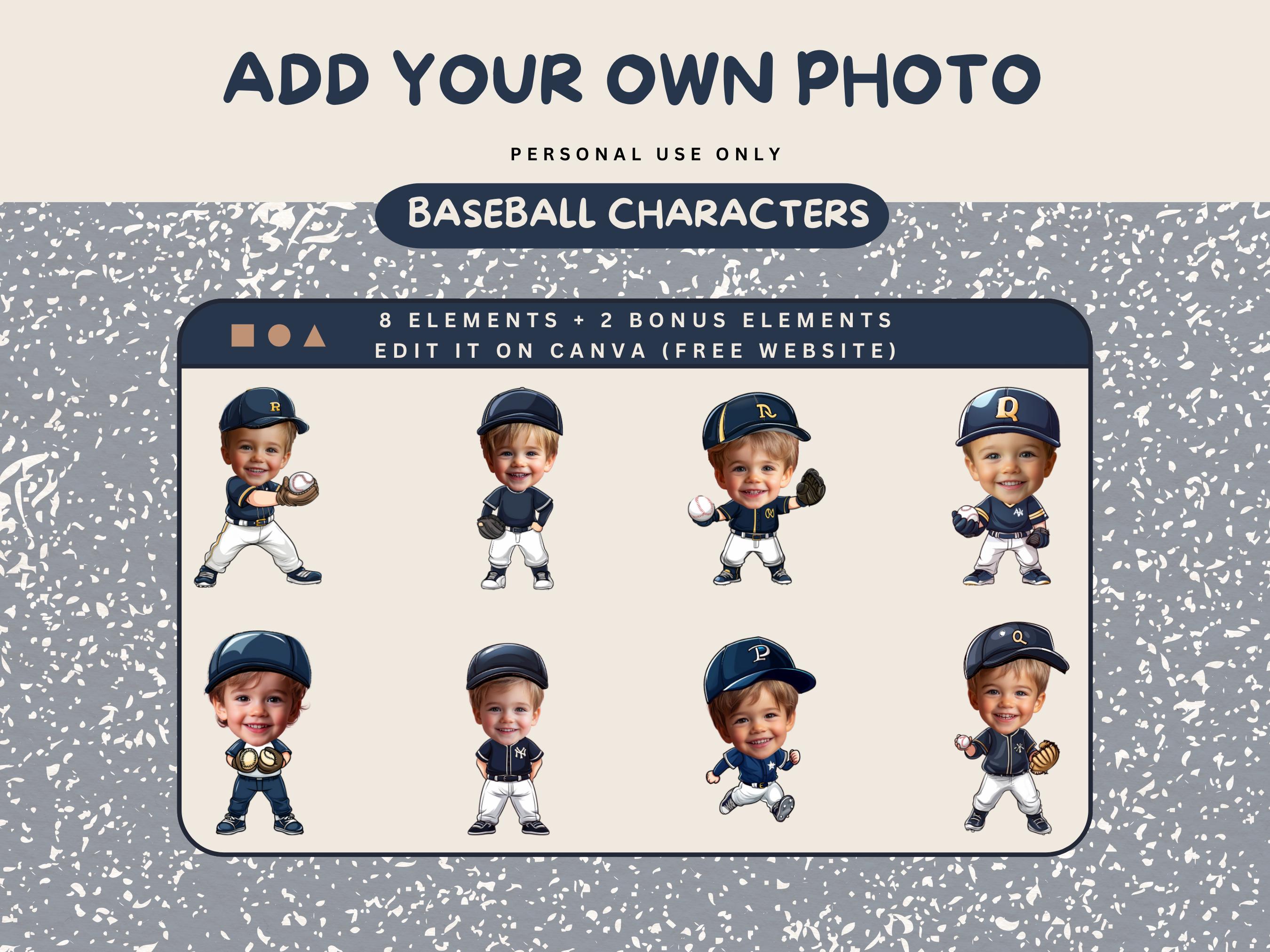 Add Your Own Photo Baseball Cupcake Topper Custom Birthday Decor Editable  Image Party Printable Baseball Cupcake Topper Add Your Face - Etsy