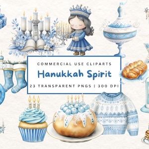 Aquarelle Hanoucca Clipart PNG Illustrations Menorah Dreidel Hanoucca Clipart aquarelle fête juive Art Menorah Clipart aquarelle