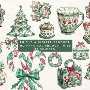 Christmas Toile Clipart Bundle Vintage Chinoiserie Holiday Art ...