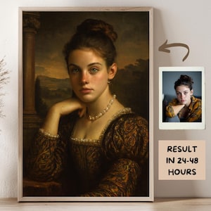 Renaissance Style Portrait Custom Couple Art Gift Historical Royal Scene Make Me Royal Design Print Custom Royal Portrait Turn Me Royal