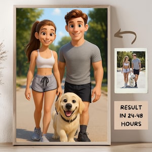 Custom Pixar Style Portrait Personalized 3D Cartoon Character Portrait from Photo Digital Gift for Family Cartoon Drawing Gift Couple