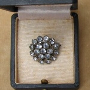 A Vintage Costume Rhinestone Ring in a Very Pale Shade of Blue