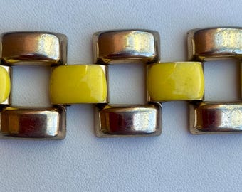 Pulsera vintage de eslabones en tonos amarillos y dorados