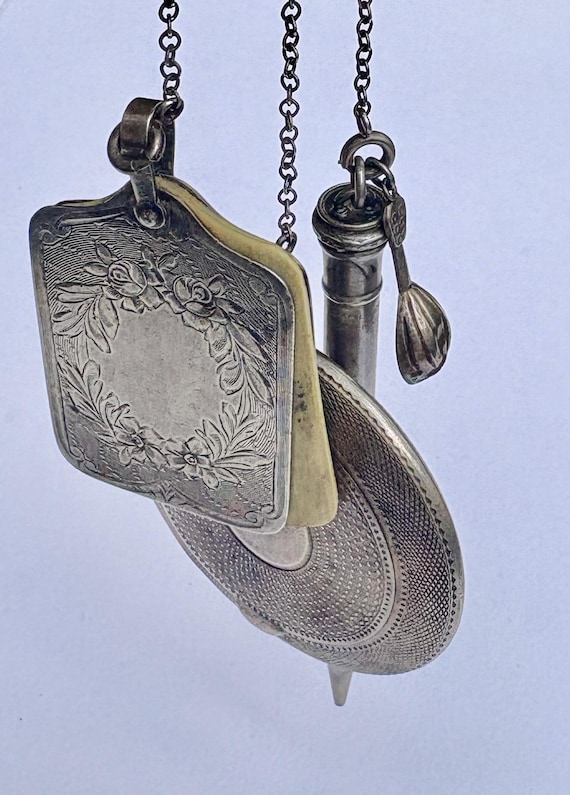 An Antique Sterling Silver Chatelaine