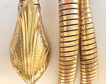 A Gold Plated Vintage Gas Pipe SNAKE Bracelet