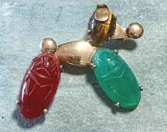 A Vintage Egyptian Revival Style Gold Filled Poodle/Dog