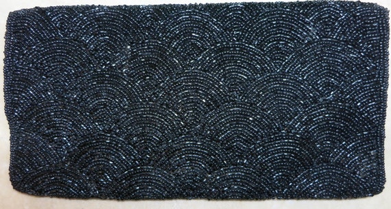 A Black Beaded Evening Clutch - image 2