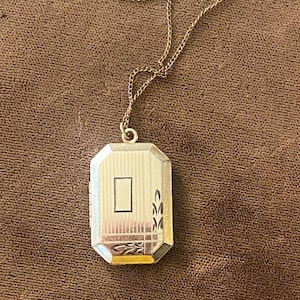 An Art Deco Gold Filled Locket on a Gold Filled Chain