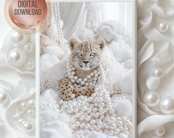 Elegante decoración infantil con estampado de leopardo, estampado de safari, decoración neutra para habitación infantil (descarga digital)