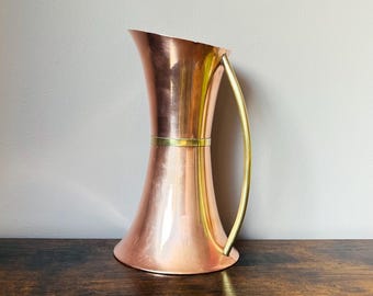 Vintage copper and brass pitcher
