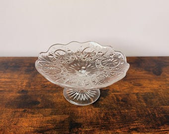 Vintage Imperial Glass Pedestal Cake Stand, 1950’s Afternoon Tea