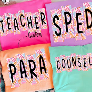 Custom Teacher-Para-Counselor-Sped DTF Transfers, Personalized Teacher Ready To Press, Customized Name DTF Print, High Quality,Heat Transfer