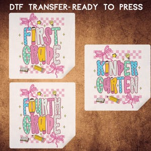 Second Grade-First Grade DTF Transfers,Personalized Teacher Ready To Press,Customized DTF Print, High Quality,Heat Transfer,Iron On Transfer