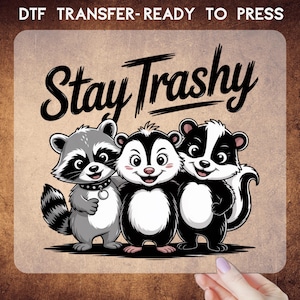 Sarcastic Ready To Press, Stay Trashy Dtf, Funny Cute Dtf Transfers, Popular Heat Transfers Ready To Press,Funny Humor Dtf, Sarcastic Dtf