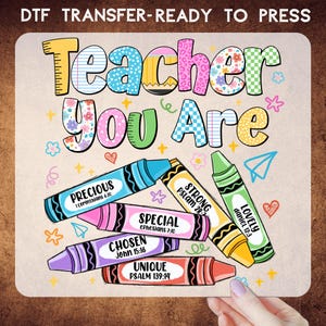 Teacher You Are Precious DTF, Personalized Teacher Ready To Press, Customized Name DTF Print, High Quality, Heat Transfer, Iron On Transfer