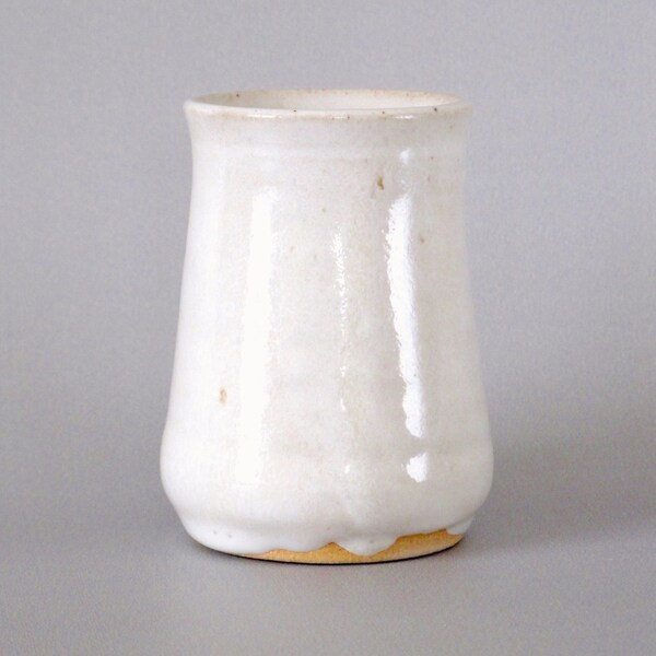 Small Vase. White-on-White Glaze. Snow White.Ivory. Ecru. Hand Thrown. Artisan. Minimalist. Neutral. Pure/Simple.