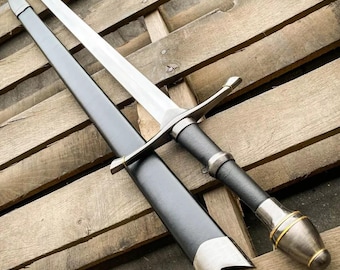 Monogram Sword, Custom Sword, Personalized Sword, Engraved Sword, Chivalry Ring Medieval Knight Arming Sword with Scabbard