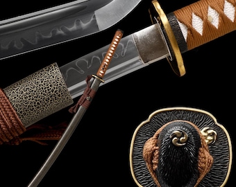 HANDMADE T10 KATANA Japanese Samurai Sword, Clay Tempered Steel Blade, Full Tang Razor Sharp , Gifts for Him, Real Sword, High Quality Sword