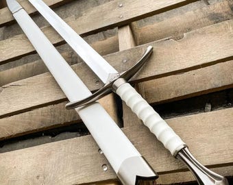 Monogram Sword, Custom Sword, Personalized Sword, Engraved Sword, Chivalry Ring Medieval Knight Arming Sword with Scabbard