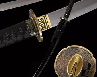 Handmade Clay Tempered Wakizashi: T10 Steel Japanese Katana - Razor Sharp