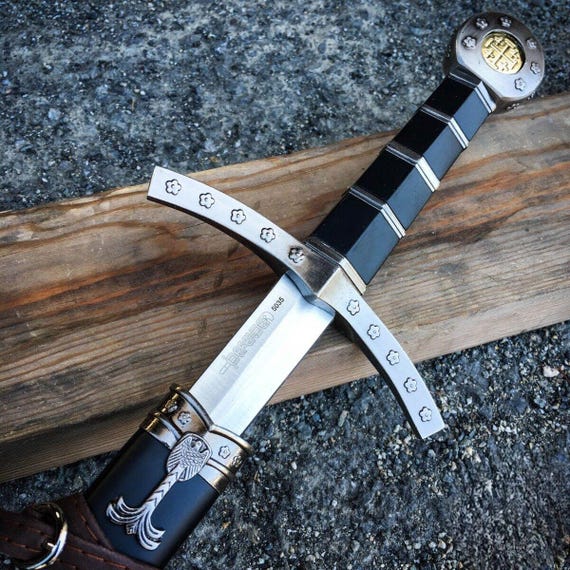 Monogram Sword, Custom Sword, Personalized Sword, Engraved Sword, 17" Medieval Crusader Knights Of Templar Short Sword With Sheath