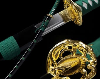 HANDMADE SNAKE KATANA Japanese Samurai Sword, Clay Tempered Steel Blade, Full Tang Razor Sharp , Gifts for Him, Real Sword, High Quality