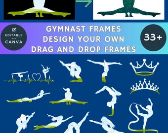 Gymnast Dance Canva Frames, 33+ Designs, Drag and Drop (Instant Download)