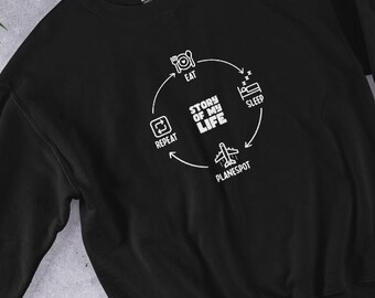 Eat Sleep Sweater Planespot Repeat - cadeau luchtvaartliefhebber