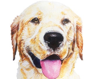 Watercolor Dog Portrait Sample,  Custom dog Watercolor