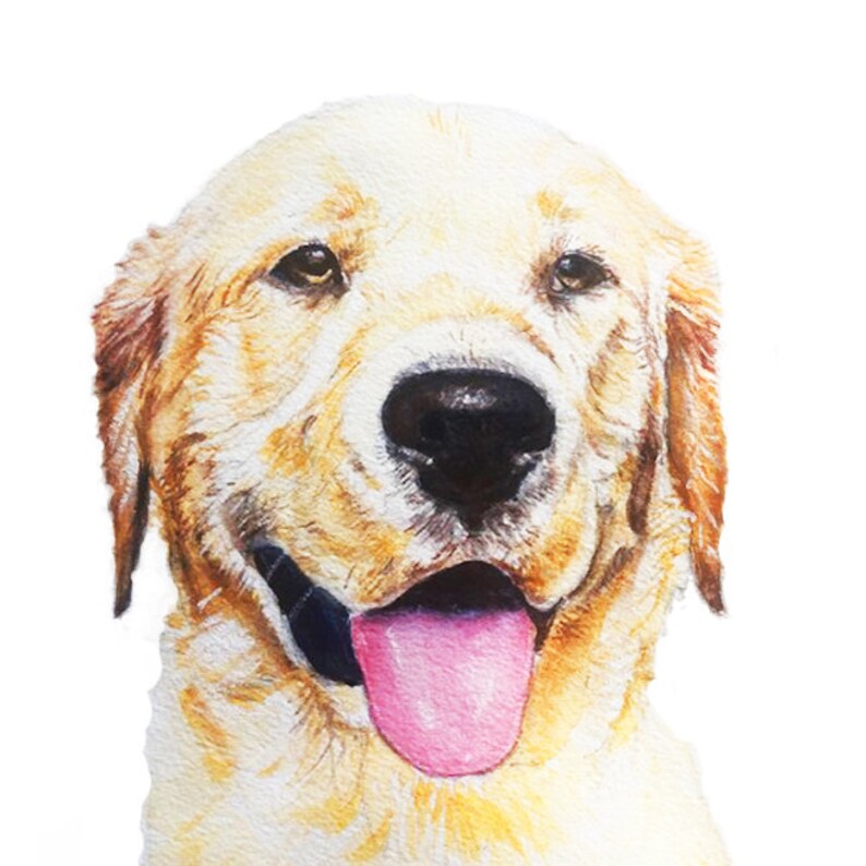 Watercolor Dog Portrait Sample, Custom dog Watercolor image 1