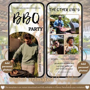 Idées cadeaux pour papa, invitation numérique modifiable, invitation à un dîner, cadeau pour la fête des pères, modèle d'invitation, invitation barbecue, téléchargement instantané, carte de fête des pères
