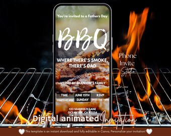 Dad gift ideas, Editable digital invitation,Dinner invite, Fathers day Gift,Invitation template,BBQ Evite, Instant download,Fathers day card