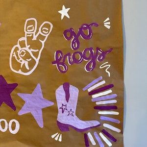 CUSTOM Graduation Hand Painted Brown Paper Banner image 2