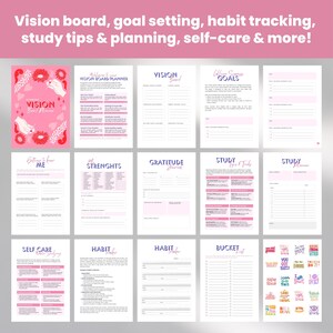 College Goal Setting and Vision Planner | Digital Download for Students ...