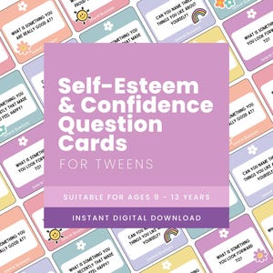 Tarjetas de confianza imprimibles para preadolescentes / Actividad para aumentar la autoestima / Herramienta de autorreflexión y crecimiento emocional para niños y adolescentes