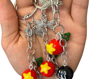 Coraline inspired Keychain, Ghost Eyes, Seeing Stone.