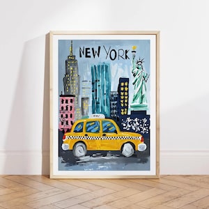 New York Aesthetic Taxi Poster | It Girl NYC Wall Art | Digital Download