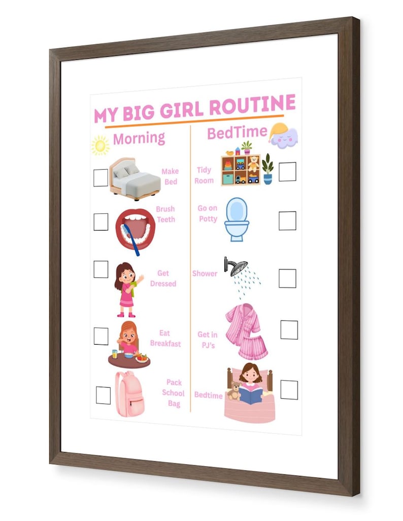 Girl's Routine Chart (printable) - Etsy